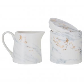 Marble Lux Sugar Pot and Creamer